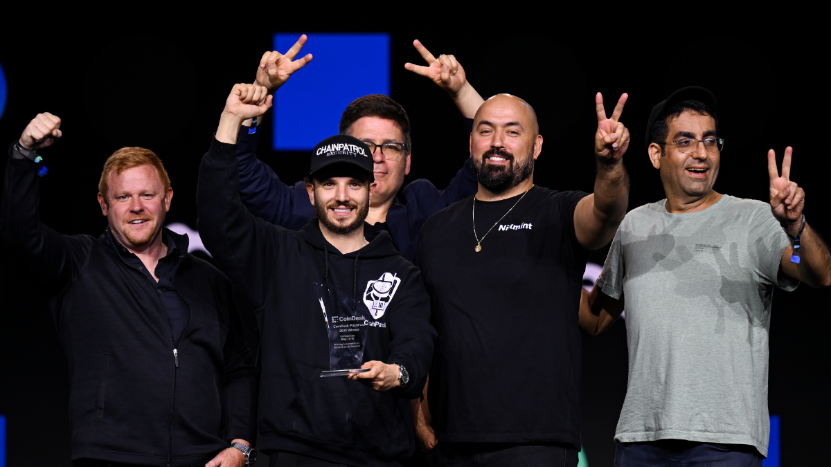 CoinDesk PitchFest winners on stage